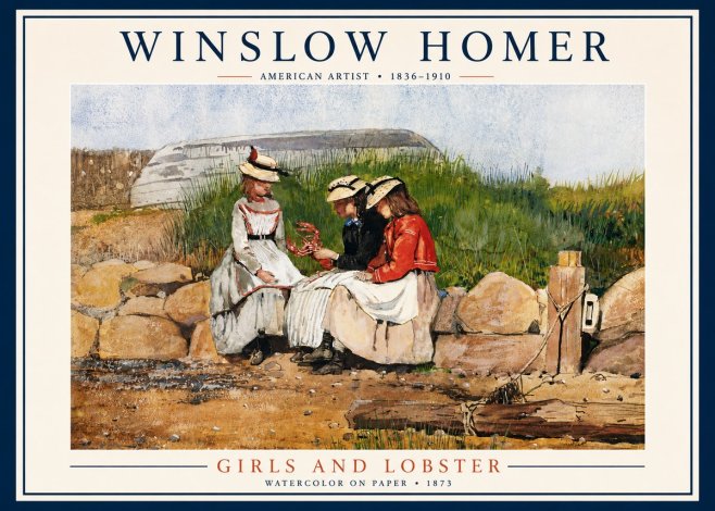 Winslow Homer Girls and Lobster No3 - Juliste
