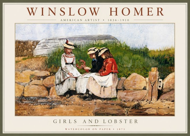 Winslow Homer Girls and Lobster No6 - Juliste