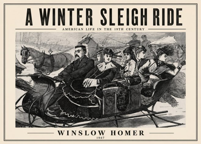 Winslow Homer A Winter Sleigh Ride - American Life in the 19Th Century No2 - Juliste