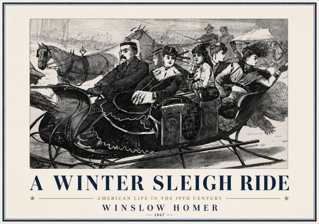 Winslow Homer A Winter Sleigh Ride - American Life in the 19Th Century No6 - Juliste