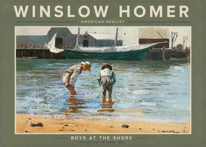 Winslow Homer Boys at the Shore No6 - Juliste