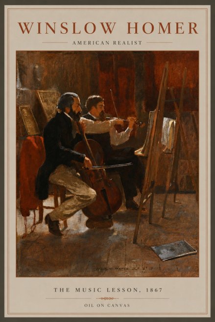 Winslow Homer The Music Lesson, 1867 No6 - Juliste
