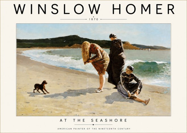 Winslow Homer At the Seashore No4 - Juliste