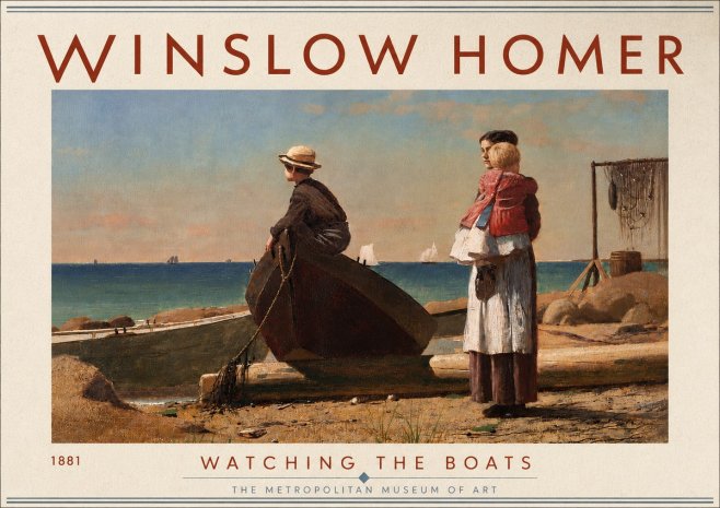 Winslow Homer Watching the Boats, 1881 No6 - Juliste