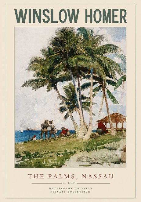 Winslow Homer The Palms, Nassau No2 - Juliste