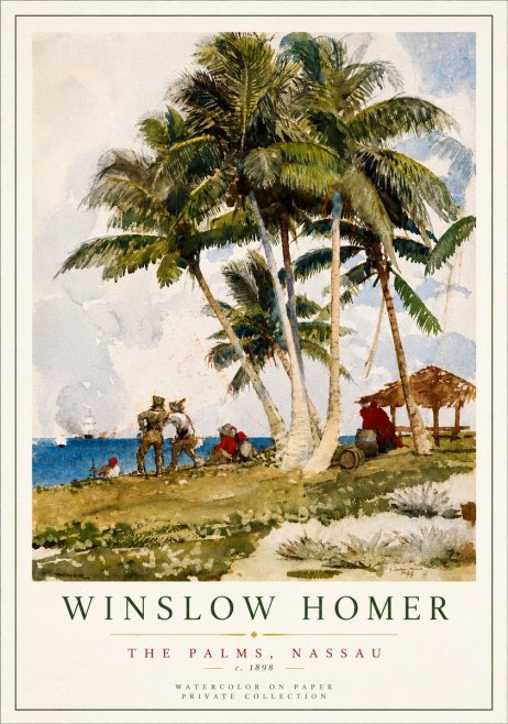 Winslow Homer The Palms, Nassau No5 - Juliste
