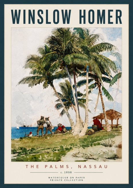 Winslow Homer The Palms, Nassau No6 - Juliste