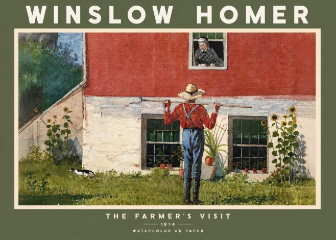 Winslow Homer Farmer with Hoe No3 - Juliste