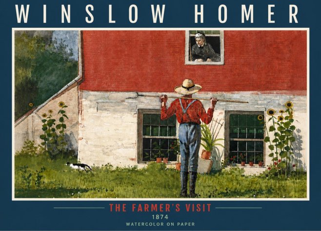 Winslow Homer Farmer with Hoe No6 - Juliste