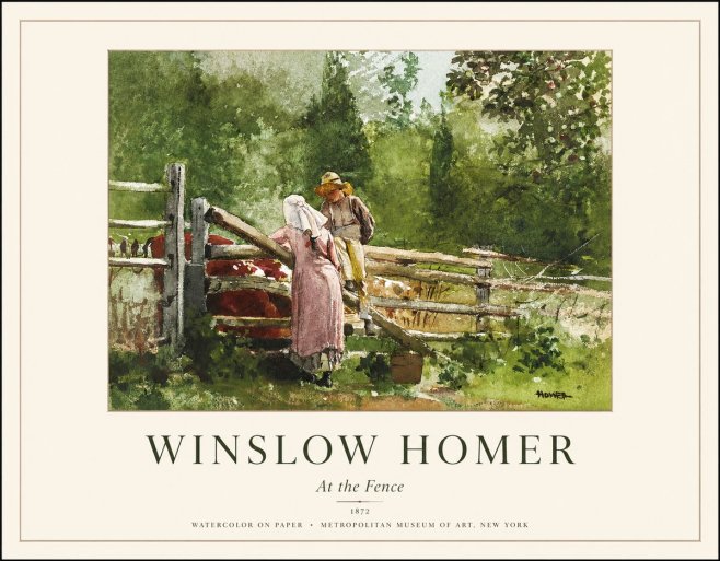 Winslow Homer At the Fence No1 - Juliste