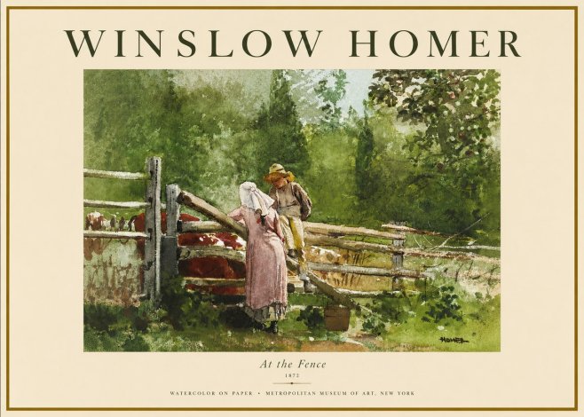 Winslow Homer At the Fence No2 - Juliste