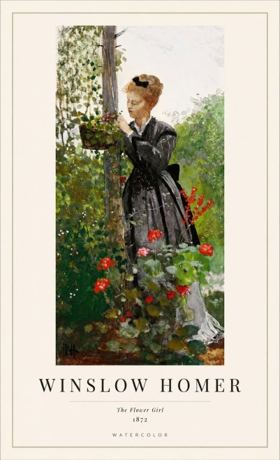 Winslow Homer The Flower Girl No1 - Juliste