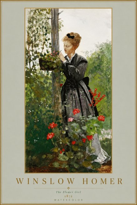 Winslow Homer The Flower Girl No5 - Juliste