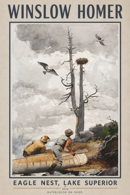 Winslow Homer Eagle Nest, Lake Superior No2 - Juliste