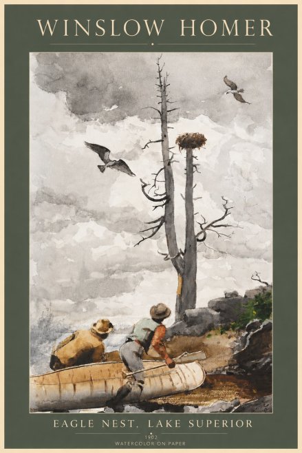 Winslow Homer Eagle Nest, Lake Superior No3 - Juliste