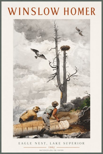 Winslow Homer Eagle Nest, Lake Superior No4 - Juliste