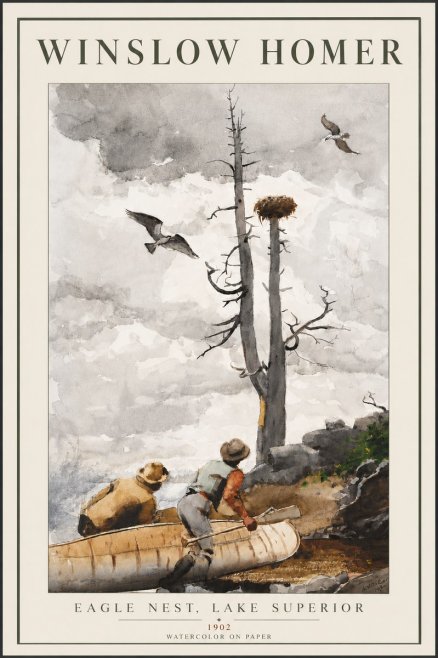 Winslow Homer Eagle Nest, Lake Superior No6 - Juliste