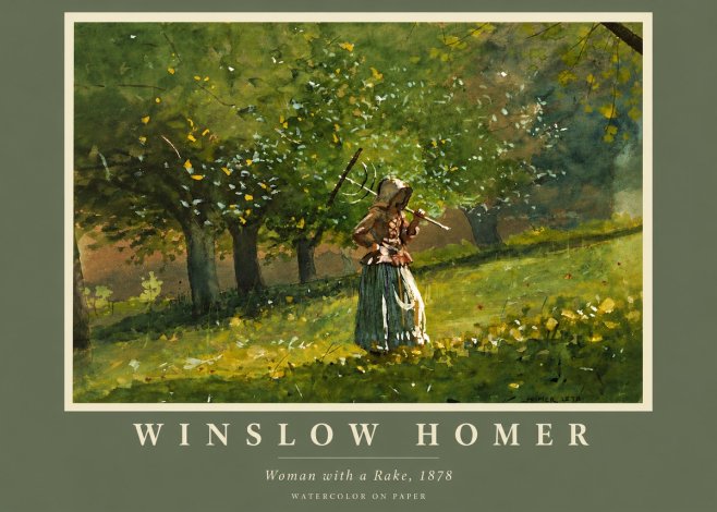Winslow Homer Woman with a Rake, 1878 No5 - Juliste