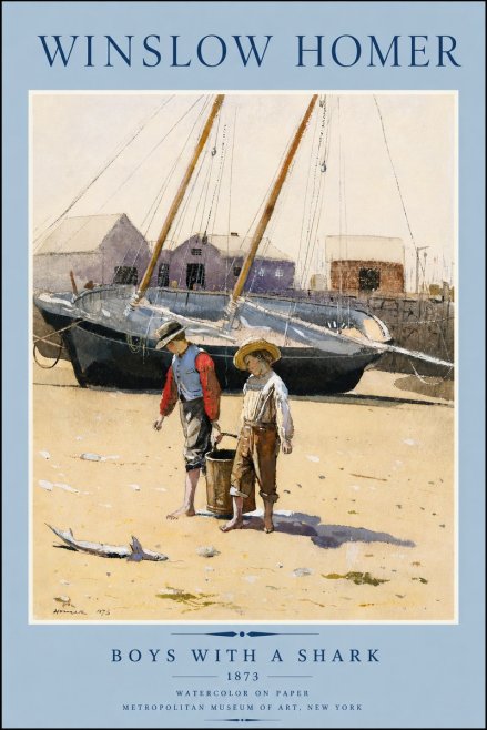 Winslow Homer Boys with a Shark No3 - Juliste