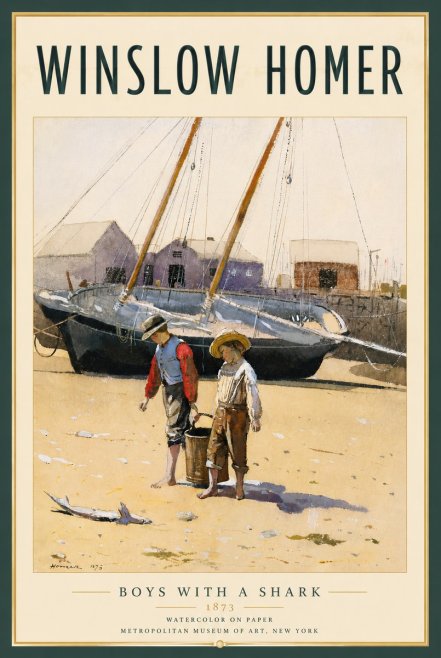 Winslow Homer Boys with a Shark No4 - Juliste