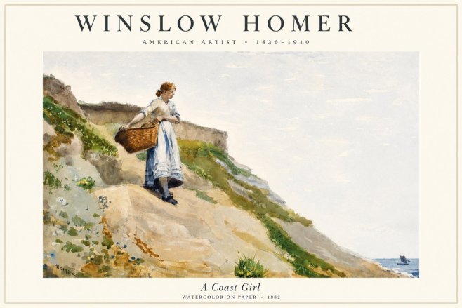 Winslow Homer A Coast Girl No1 - Juliste