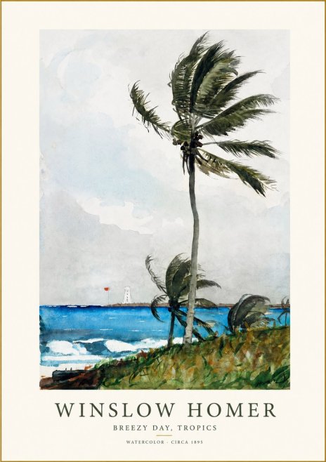 Winslow Homer Breezy Day, Tropics No1 - Juliste