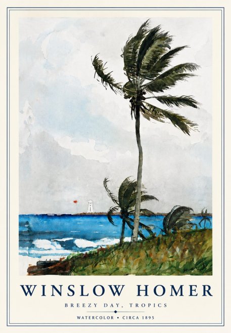 Winslow Homer Breezy Day, Tropics No4 - Juliste