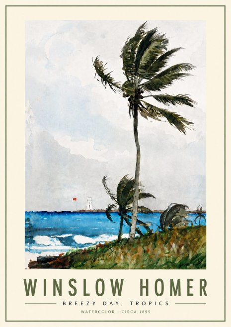 Winslow Homer Breezy Day, Tropics No5 - Juliste