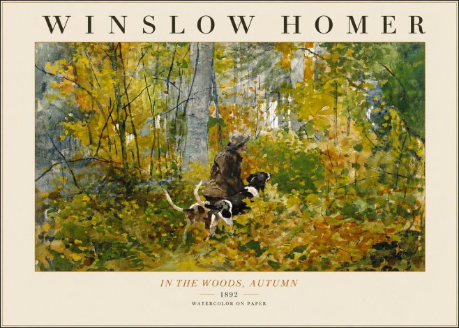 Winslow Homer In the Woods, Autumn No3 - Juliste