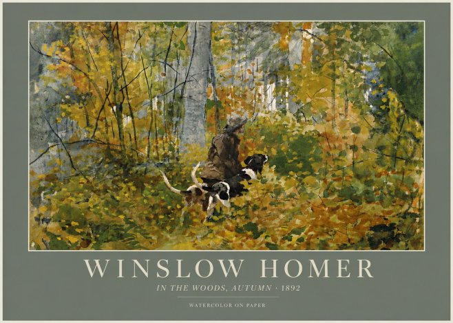 Winslow Homer In the Woods, Autumn No4 - Juliste