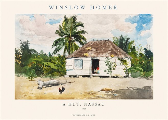 Winslow Homer A Hut, Nassau No1 - Juliste