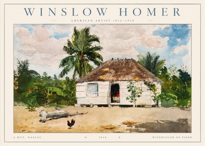 Winslow Homer A Hut, Nassau No2 - Juliste