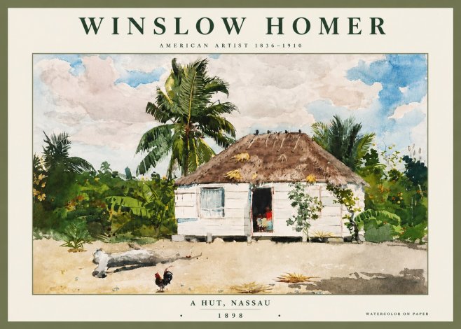 Winslow Homer A Hut, Nassau No4 - Juliste