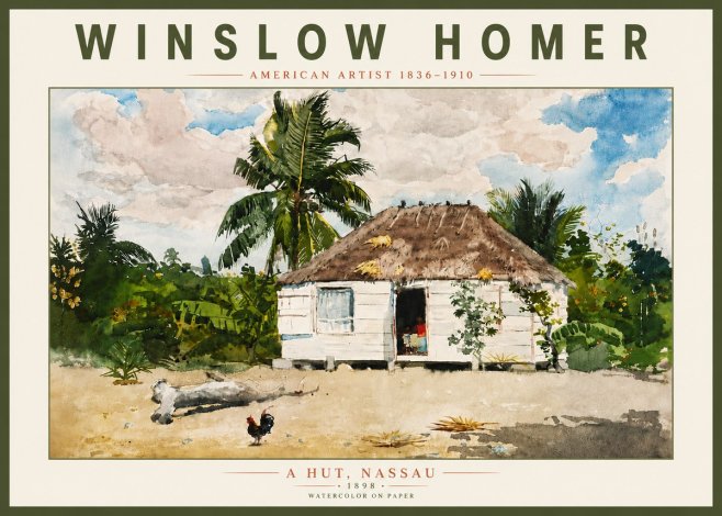 Winslow Homer A Hut, Nassau No6 - Juliste