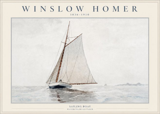 Winslow Homer Sailing Boat No2 - Juliste