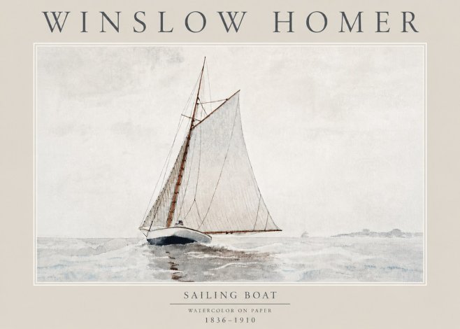 Winslow Homer Sailing Boat No4 - Juliste