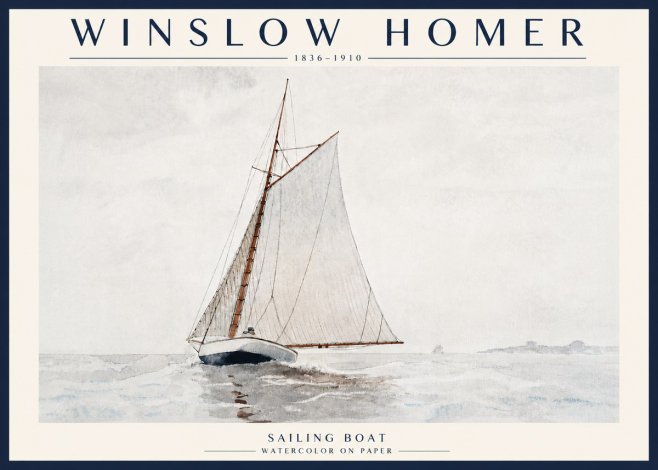Winslow Homer Sailing Boat No6 - Juliste
