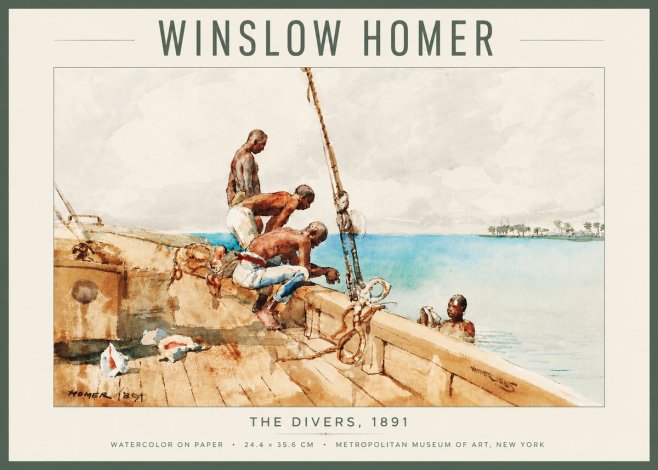 Winslow Homer The Divers (1891) No4 - Juliste
