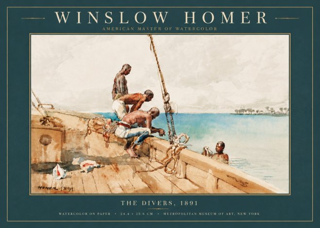 Winslow Homer The Divers (1891) No5 - Juliste