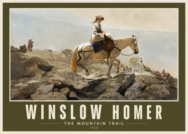 Winslow Homer The Mountain Trail No4 - Juliste