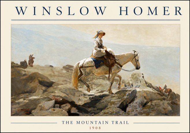 Winslow Homer The Mountain Trail No5 - Juliste