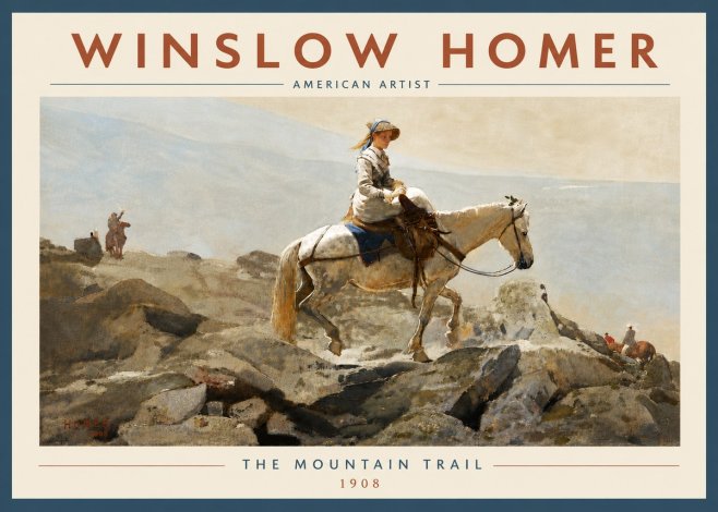 Winslow Homer The Mountain Trail No6 - Juliste
