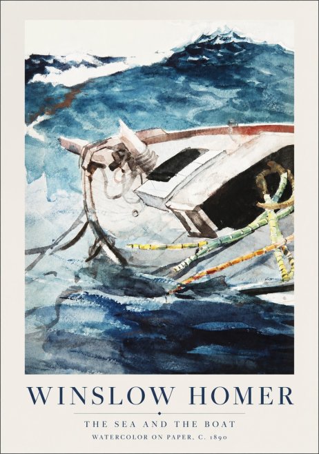 Winslow Homer The Sea and the Boat No1 - Juliste