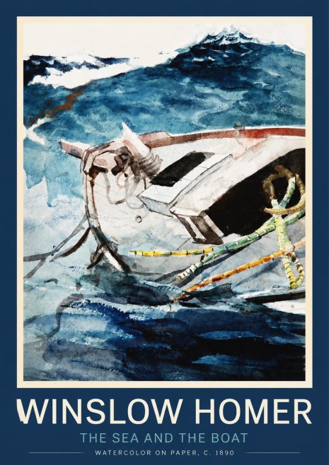 Winslow Homer The Sea and the Boat No2 - Juliste