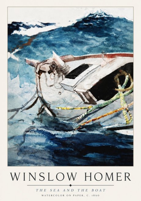Winslow Homer The Sea and the Boat No3 - Juliste