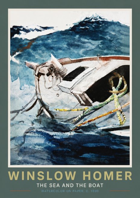 Winslow Homer The Sea and the Boat No4 - Juliste