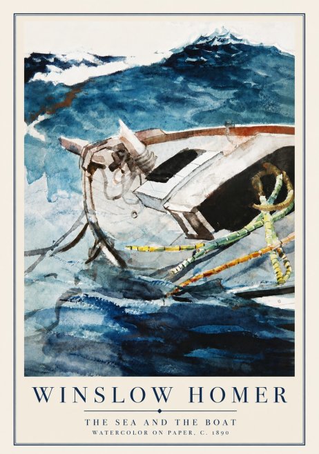 Winslow Homer The Sea and the Boat No5 - Juliste