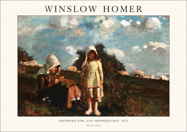 Winslow Homer Shepherd Girl and Shepherd Boy, 1873 No1 - Juliste