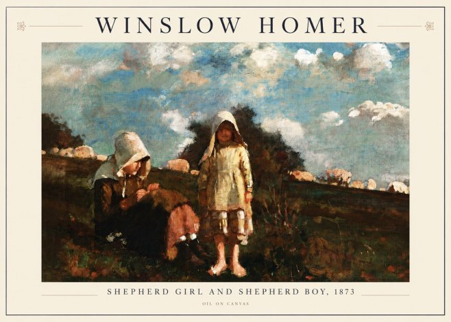 Winslow Homer Shepherd Girl and Shepherd Boy, 1873 No3 - Juliste