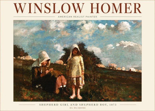 Winslow Homer Shepherd Girl and Shepherd Boy, 1873 No5 - Juliste